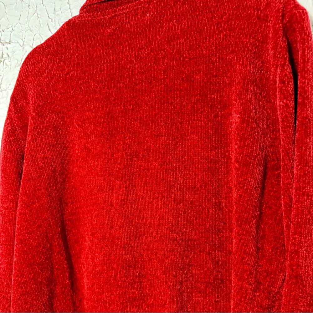 Alfred Dunner Vibrant Red Knit Sweater Grandmacore - Picture 6 of 6
